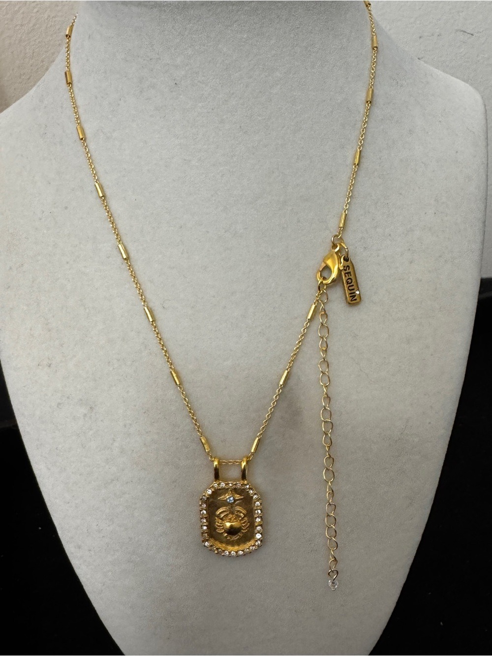 22 k gold dipped Gold Pendant Necklace with Crystal Accents - Women Jewelry